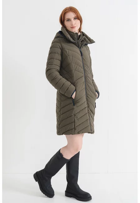 Зимно капитонирано яке - Тъмнозелен