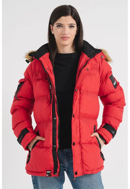 Зимно яке Bonapart с качулка - Червен