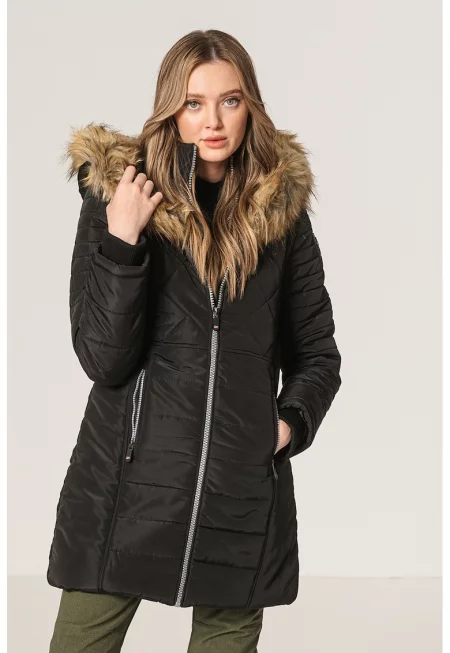 Зимно яке Cerise с качулка и еко пух