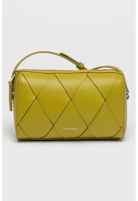 Чанта през рамо от еко кожа - Маслинено зелено