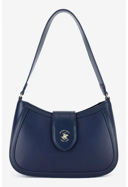 Чанта за рамо от еко кожа - Тъмносин