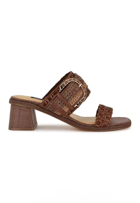 Чехли Ebels с масивен ток - Тъмнокафяв