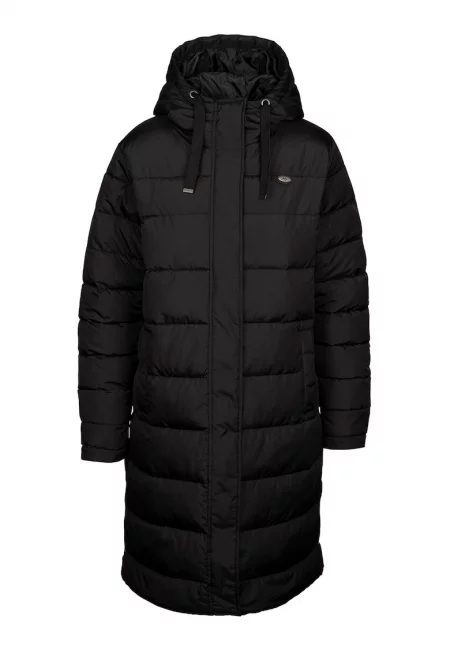 Дълго зимно капитонирано яке - Черен
