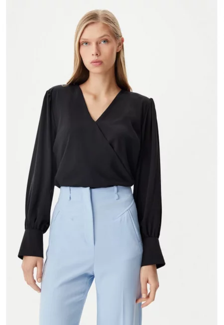 Дамска блуза - Ринасименто - 305317643 - Полиестер - Черен