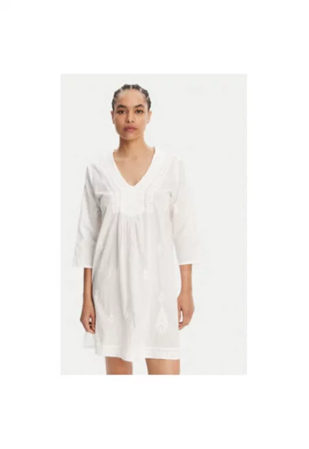 Дамска лятна рокля  BC198 - Синтетика - L INTL - Бяла - Бял