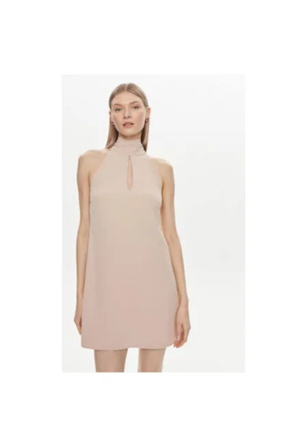 Дамска рокля -  304172779 - Полиестер - Бежов - Бежов