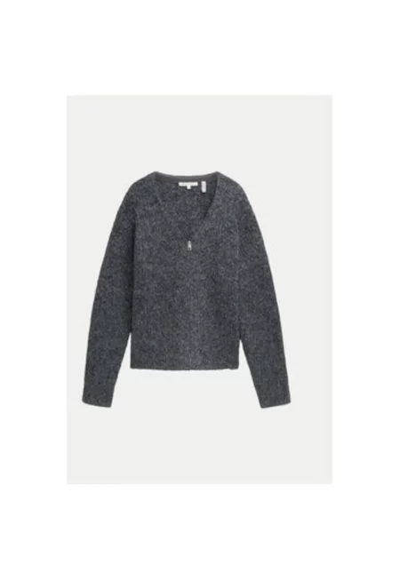 Дамски кардиган -  304546761 - Полиестер/Полиамид - Сив