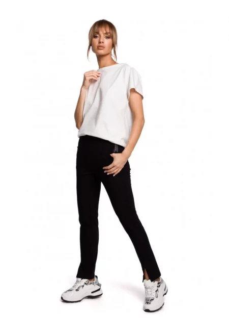 Дамски панталон -  Памук/Еластан - Черен