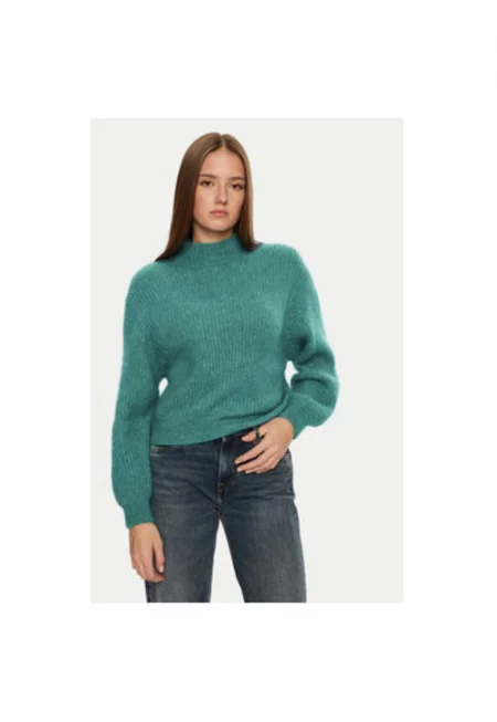 Дамски пуловер -  304610479 - Акрил/Вълна Алпака/Полиамид - Зелен - Зелен