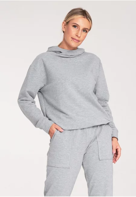 Дамски суитшърт -  M1034 - сив - памук/еластан