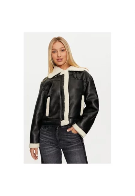 Дамско яке -  304502897 - Еко кожа - Черно - Черен