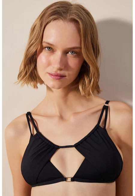 Горнище на бански с отвор - Черен