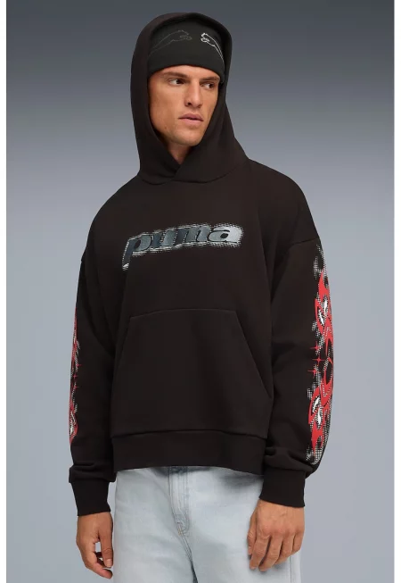 Худи с принт и джоб кенгуру