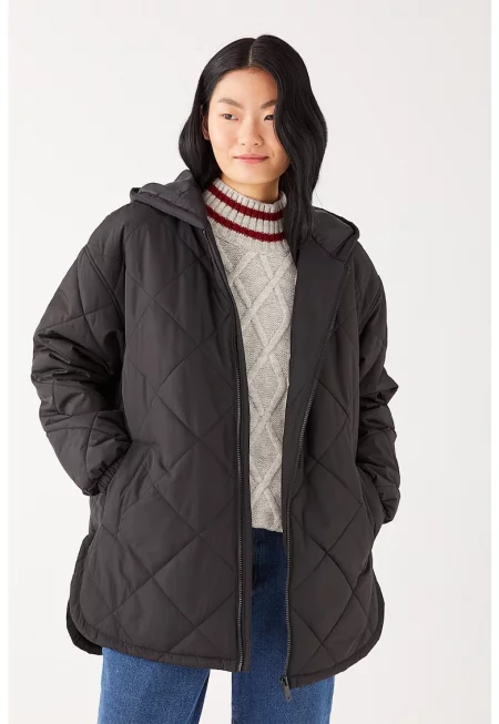 Капитонирано зимно яке с качулка