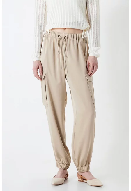 Карго джогър - Светло бежово