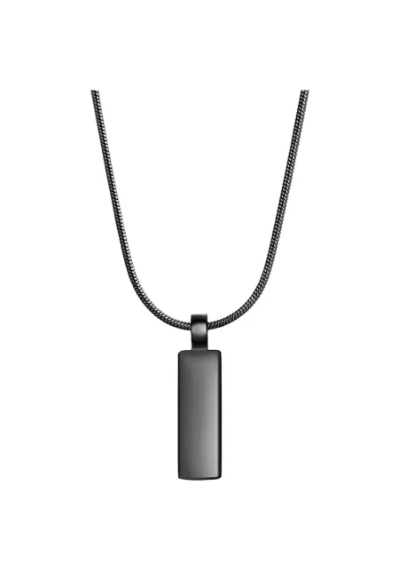 Колие от неръждаема стомана с висулка - Черен