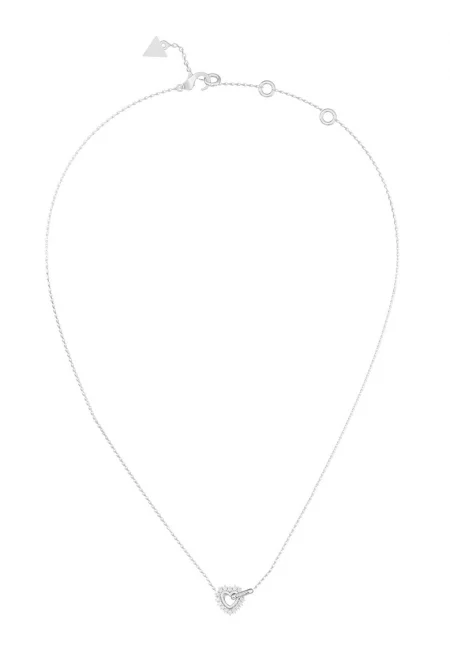 Колие от неръждаема стомана със сърце - Сребрист