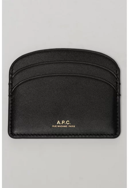 Кожен калъф за карти с лого - Черен