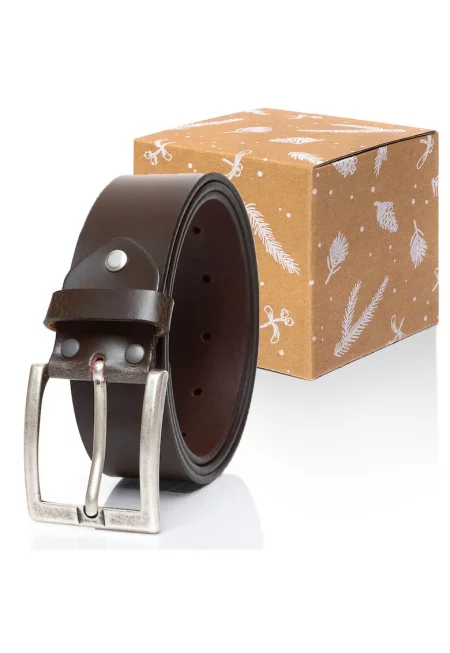 Кожен колан -  Tm0184R01 - 100% естествена кожа - кафяв - без шарка - 4 см - 1 брой