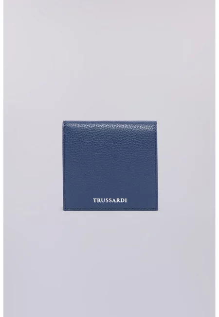 Кожен портфейл с релеф - Тъмносин