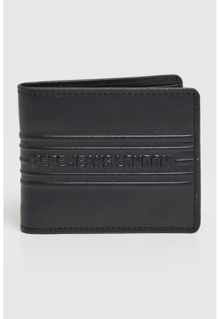 Кожен портфейл Wolf с двойно прегъване - Черен