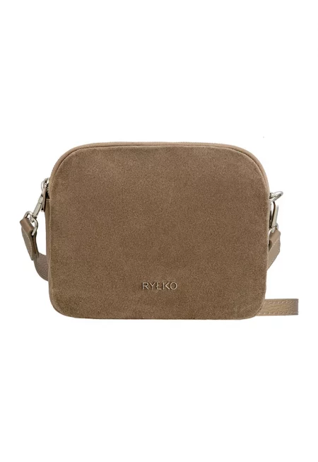 Кожена чанта за рамо - Светло кафяво