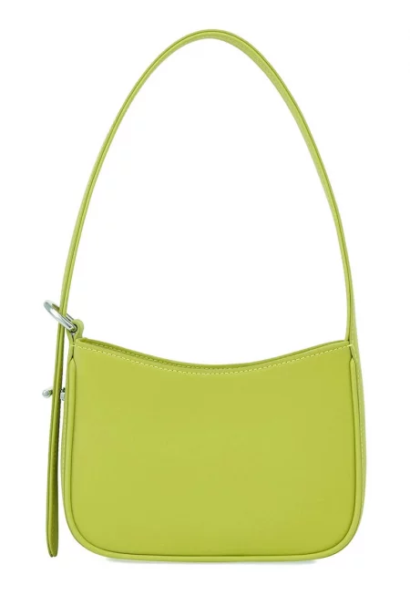 Кожена малка чанта - Лайм зелено