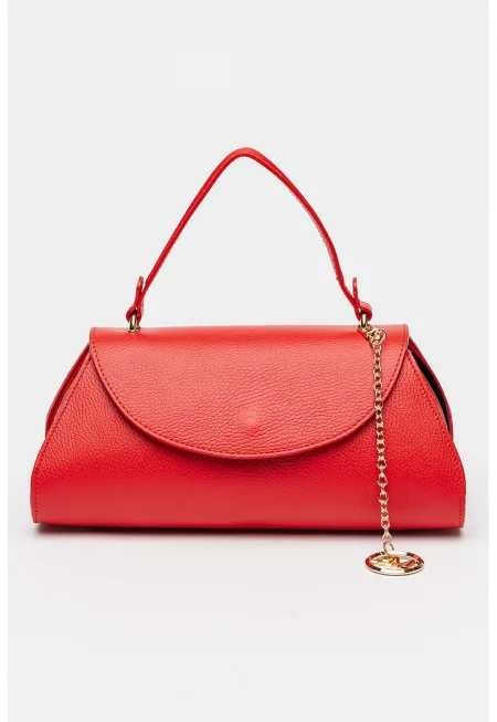 Кожена ръчна чанта с допълнителна презрамка