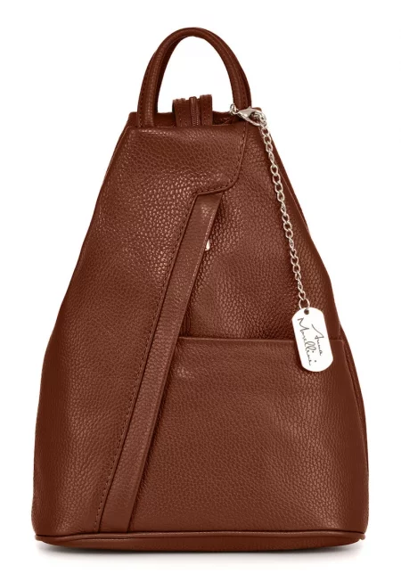 Кожена раница с презрамки с цип