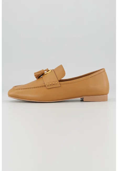 Кожени мокасини Selleria - Канелено кафяво