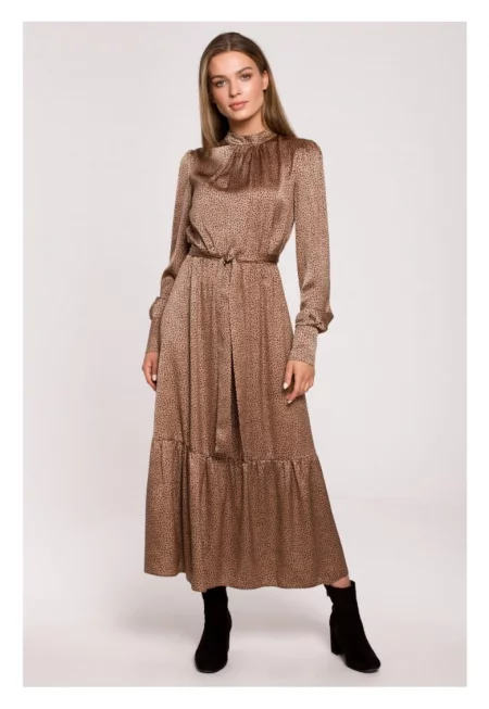 Макси рокля с волан - леопардов принт - модел 2