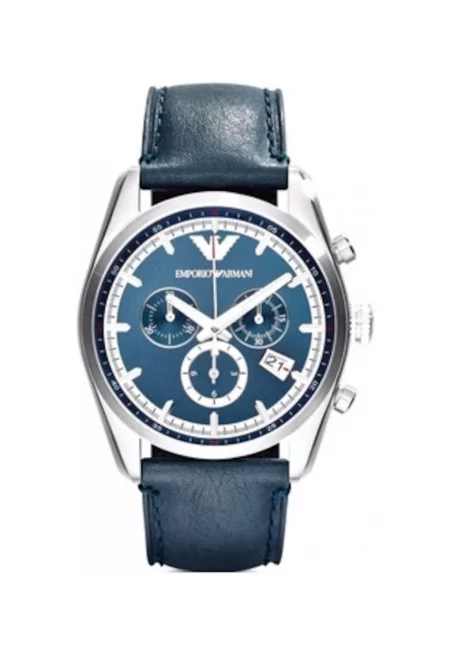 Мъжки часовник -  43 мм - Стоманен корпус - Син