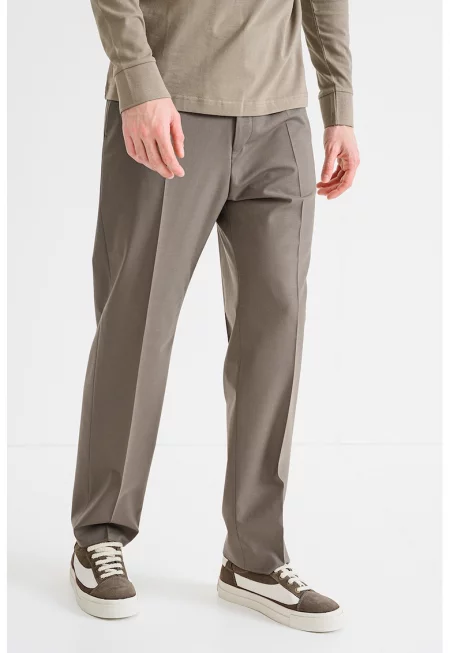 Панталон Teagan с ръб - Светло кафяво