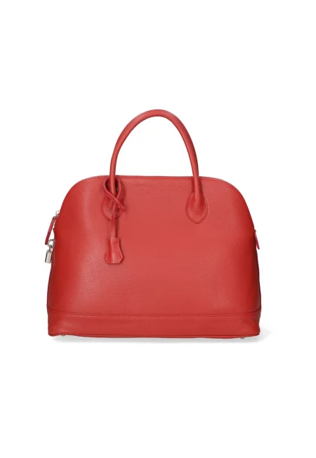 Pebbled Leather Bowler Bag