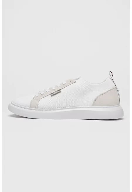 Плетени кецове с лесно обуване - Бял/Светло сив