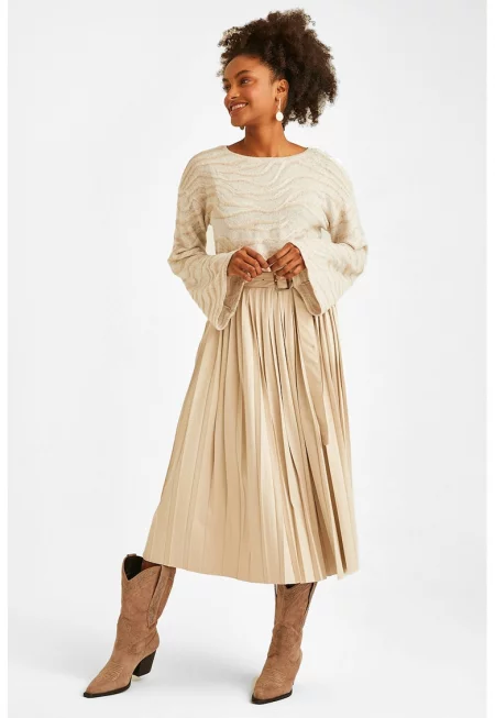 Плисирана пола - Крем