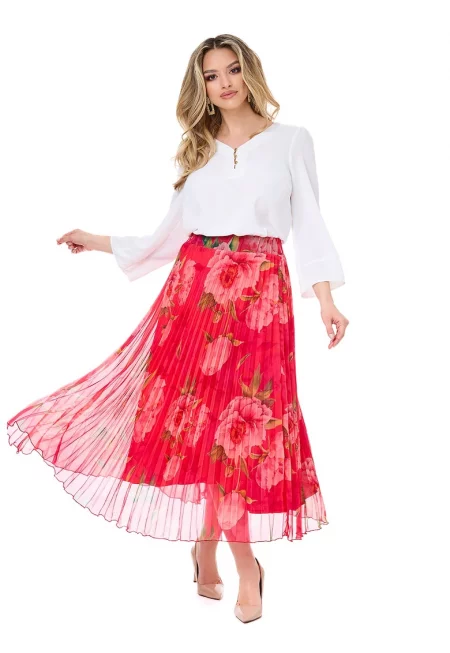 Пола тип молив Helen - Маслинено зелено/Розово