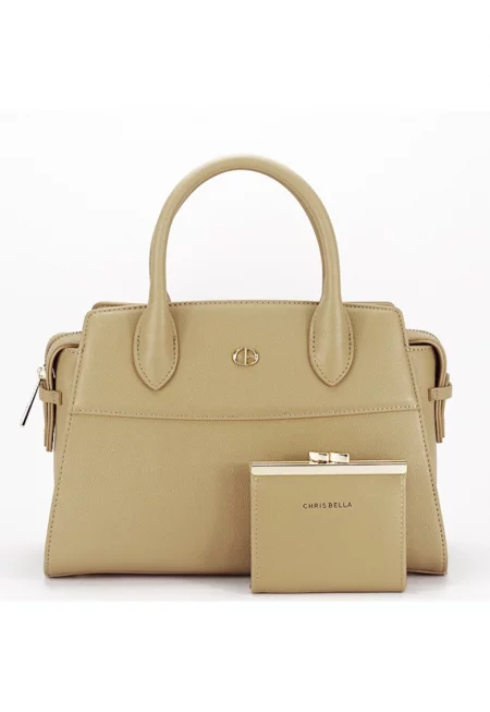 Премиум чанта с портфейл B-CB2427-1 M7 - Бежов