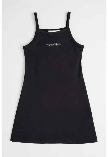 Разкроена рокля без ръкави - Избеляло черно