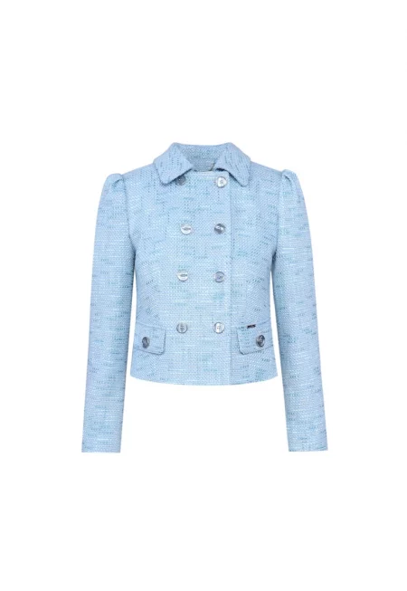 Sacou din tweed cu doua randuri de nasturi