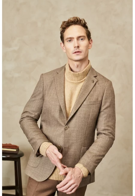 Сако с раздвоен ревер - Камел