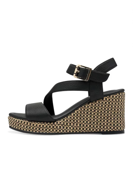 Сандали от еко кожа и велкро - Черен