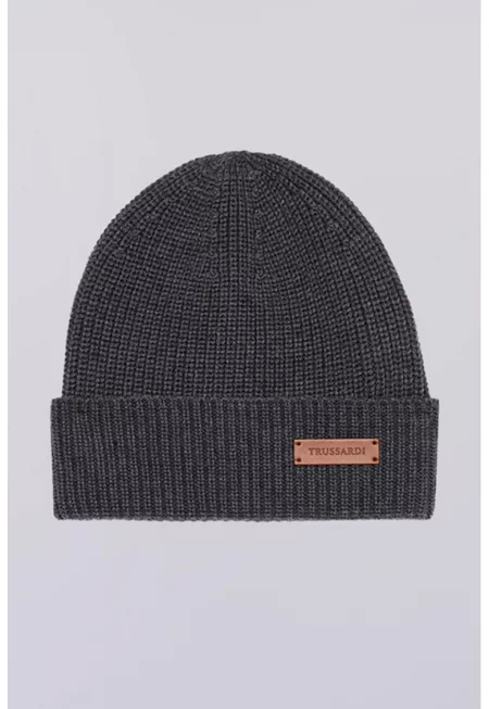 Шапка с вълна - Меланж тъмно сиво