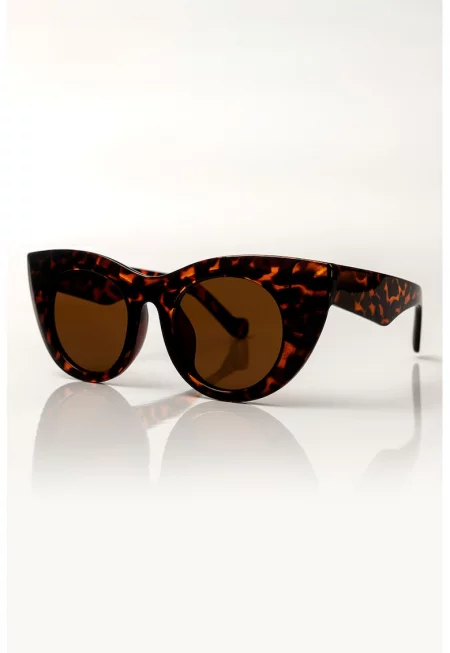 Слънчеви очила Nora Cat Eye с принт - Черен/Оранжев