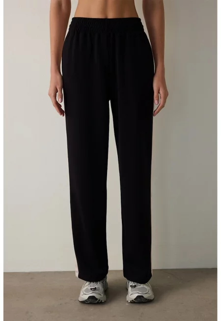 Спортен панталон с висока талия - Черен