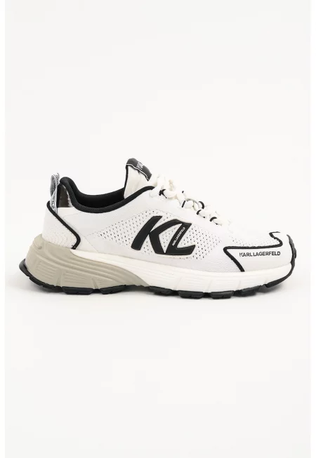 Спортни обувки с мрежа - лого и кожа - Бял/Черен