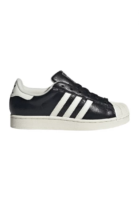 Спортни обувки Superstar II от кожа с винтидж ефект - Черен