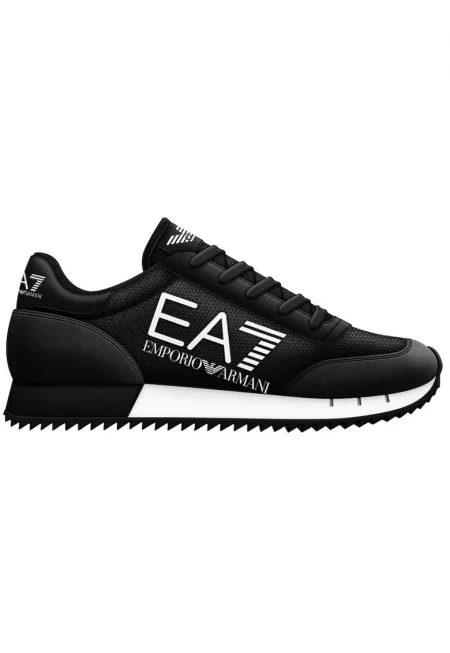 Спортни обувки за деца  BLACK WHITE LACES - Екологична кожа - Черен -