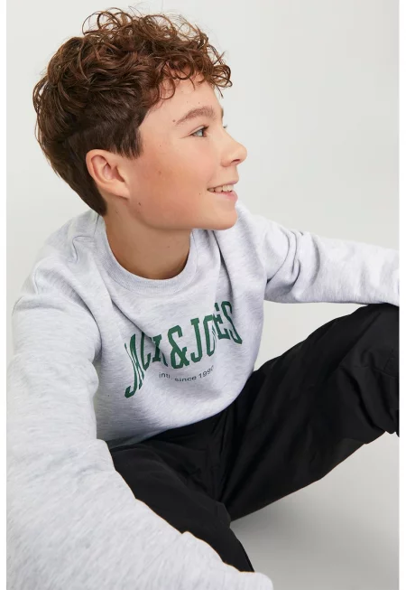 Суитшърт с лого - Светлосив меланж