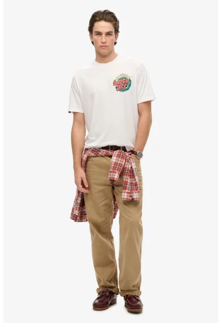 SUPERDRY - Памучна тениска с овално деколте и лого на гърба SD0APM1012107A000000